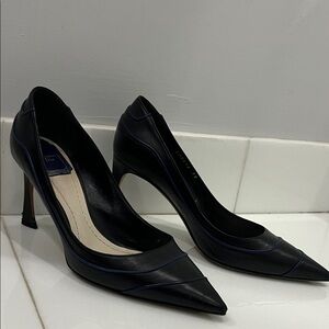 Dior Black and Blue Leather Heels